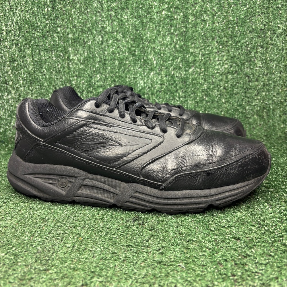 Brooks Addiction Walker Leather Walking Shoes Black Mens Size 10.5 4E Extra Wide